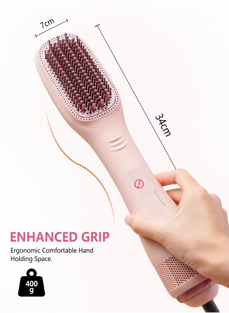 Doscher 3-in-1 Hair Dryer Brush – 1200W Ceramic Hot Air Styler for Smooth & Voluminous Hair