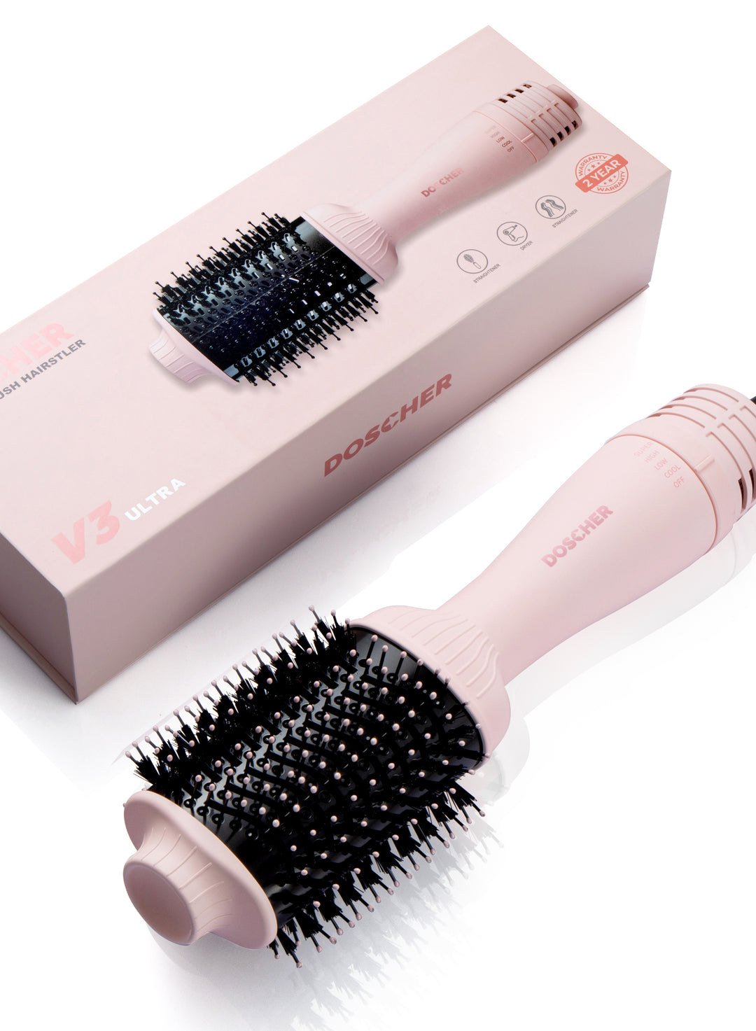 Doscher Hair Dryer Brush - V3 Pink