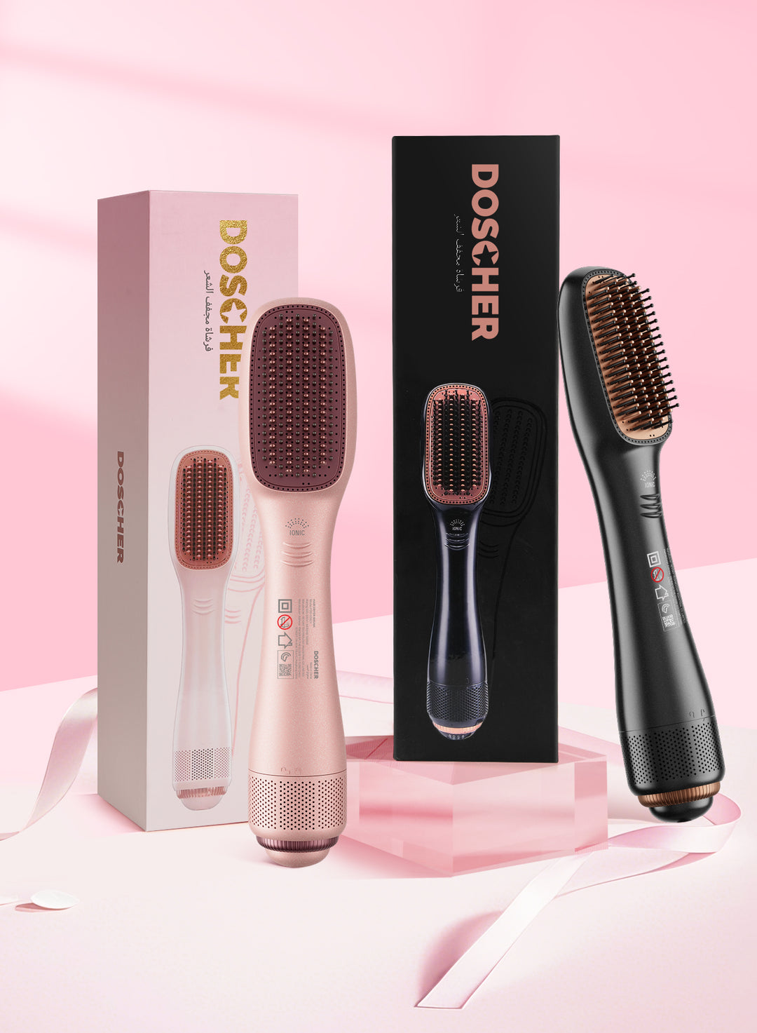 Doscher 3-in-1 Hair Dryer Brush – Ceramic Hot Air Styler & Volumizer